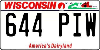 WI license plate 644PIW