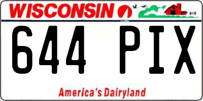WI license plate 644PIX
