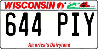 WI license plate 644PIY