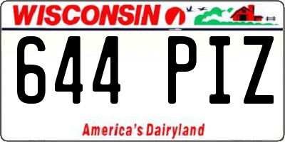WI license plate 644PIZ