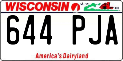 WI license plate 644PJA