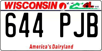 WI license plate 644PJB