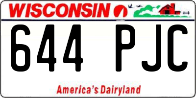 WI license plate 644PJC