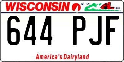 WI license plate 644PJF