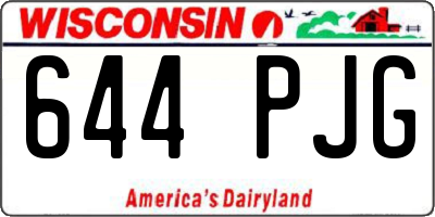 WI license plate 644PJG