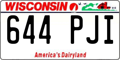 WI license plate 644PJI