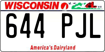 WI license plate 644PJL