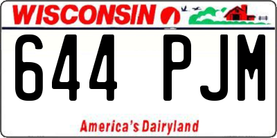 WI license plate 644PJM