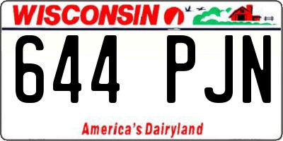 WI license plate 644PJN