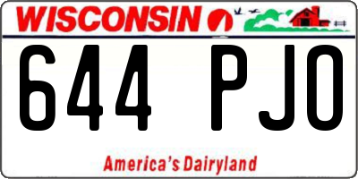 WI license plate 644PJO