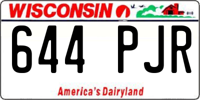 WI license plate 644PJR