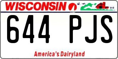 WI license plate 644PJS