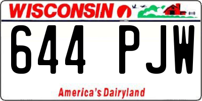 WI license plate 644PJW
