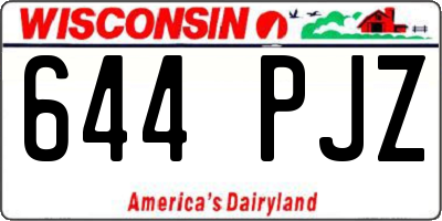WI license plate 644PJZ