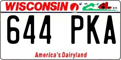 WI license plate 644PKA