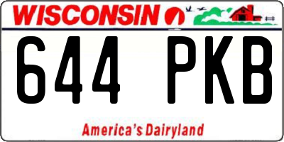 WI license plate 644PKB