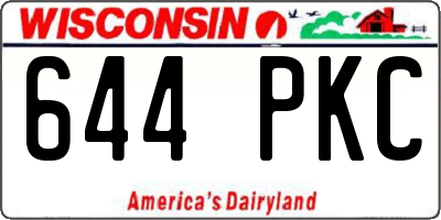 WI license plate 644PKC