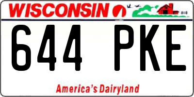 WI license plate 644PKE