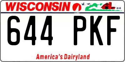 WI license plate 644PKF