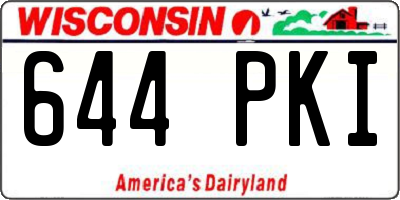 WI license plate 644PKI