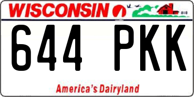 WI license plate 644PKK