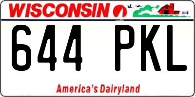 WI license plate 644PKL