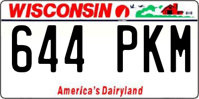 WI license plate 644PKM