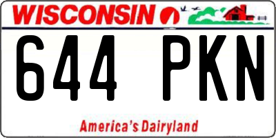 WI license plate 644PKN