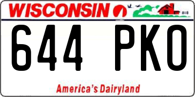 WI license plate 644PKO