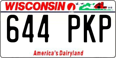 WI license plate 644PKP