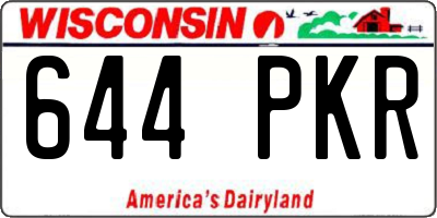 WI license plate 644PKR