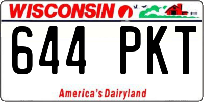 WI license plate 644PKT