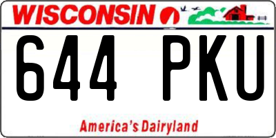 WI license plate 644PKU