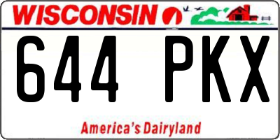 WI license plate 644PKX
