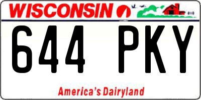WI license plate 644PKY