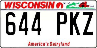 WI license plate 644PKZ