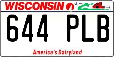 WI license plate 644PLB