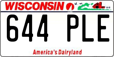 WI license plate 644PLE