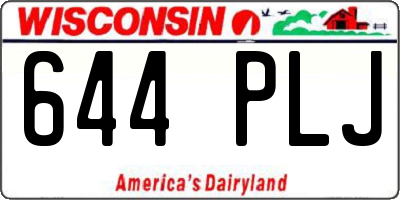 WI license plate 644PLJ