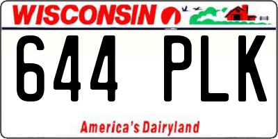 WI license plate 644PLK