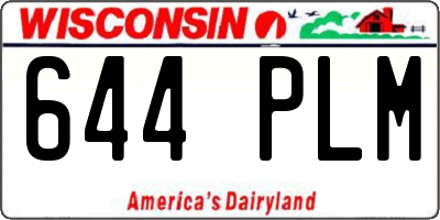 WI license plate 644PLM