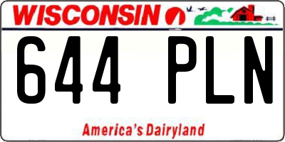 WI license plate 644PLN