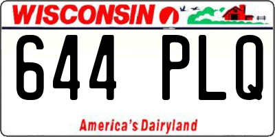 WI license plate 644PLQ