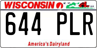 WI license plate 644PLR