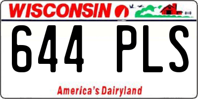 WI license plate 644PLS