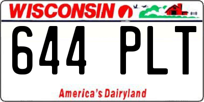 WI license plate 644PLT