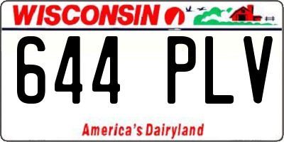 WI license plate 644PLV