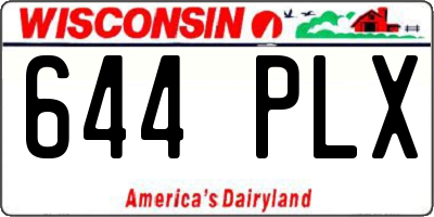 WI license plate 644PLX