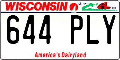 WI license plate 644PLY