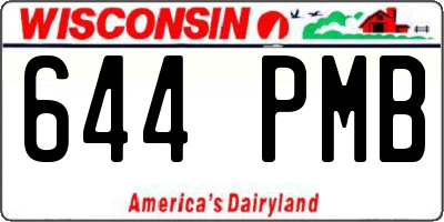 WI license plate 644PMB
